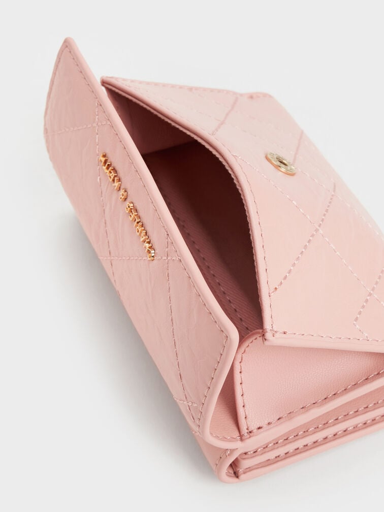 Duo Quilted Fold-Over Wallet, Light Pink, hi-res