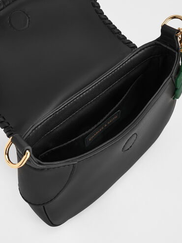 Blume Braided Shoulder Bag, Black, hi-res