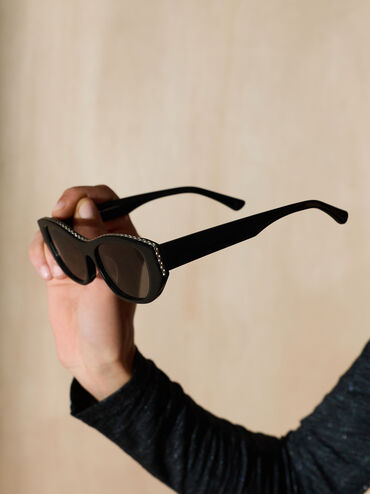 Daenerys Cat-Eye Sunglasses, Noir, hi-res