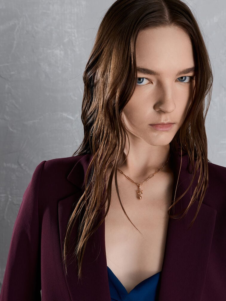 Arleth Chain-Link Pendant Necklace, Rose Gold, hi-res