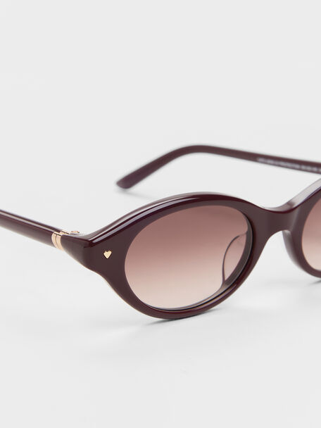 Pecola Oval Sunglasses, Wineberry Red, hi-res