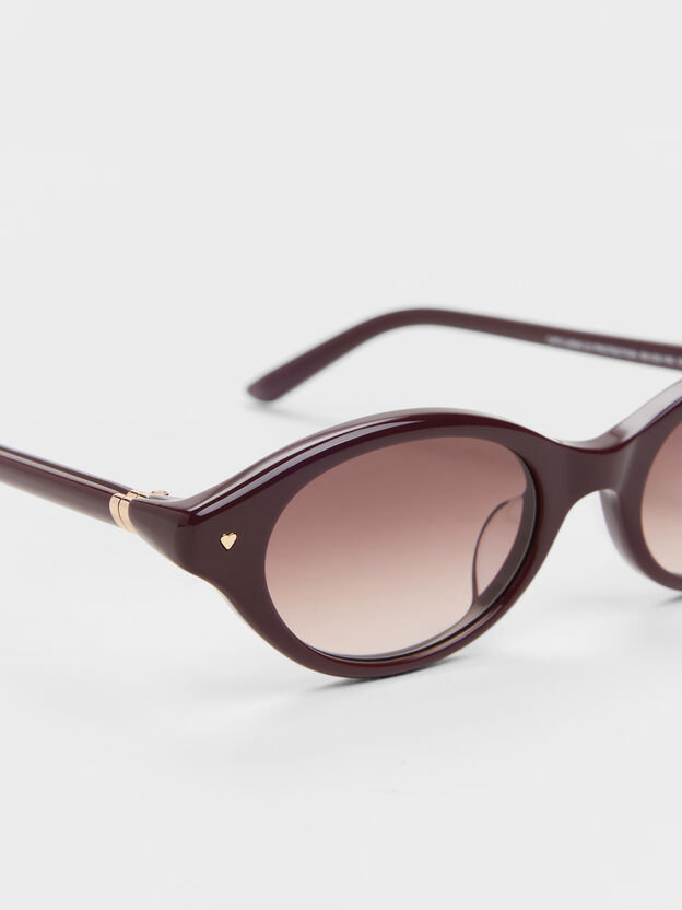 Pecola Oval Sunglasses, Wineberry Red, hi-res