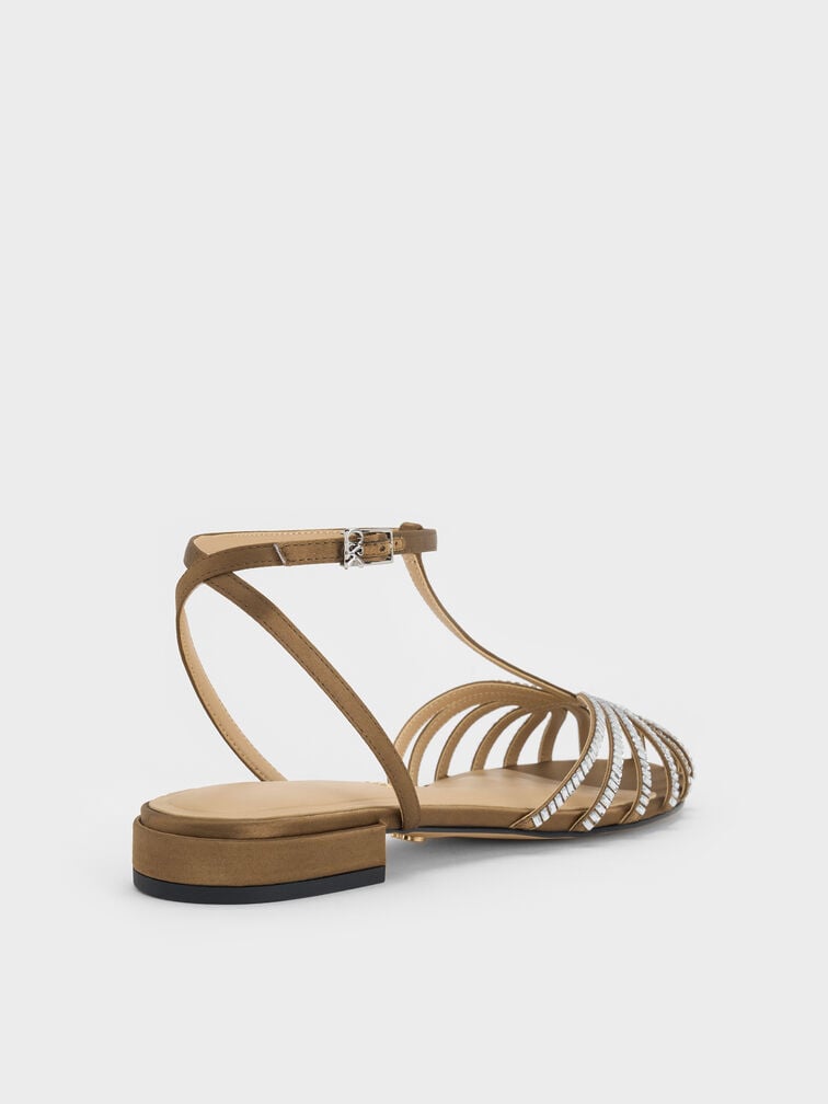 Jaylene Gem Caged Sandals, Brown, hi-res