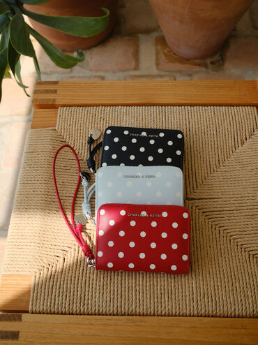 Sianna Polka-Dot Wristlet, Sea Salt Blue, hi-res