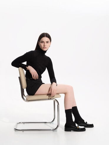 Hettie Two-Tone Metallic-Buckle Strap Loafers, Multi, hi-res