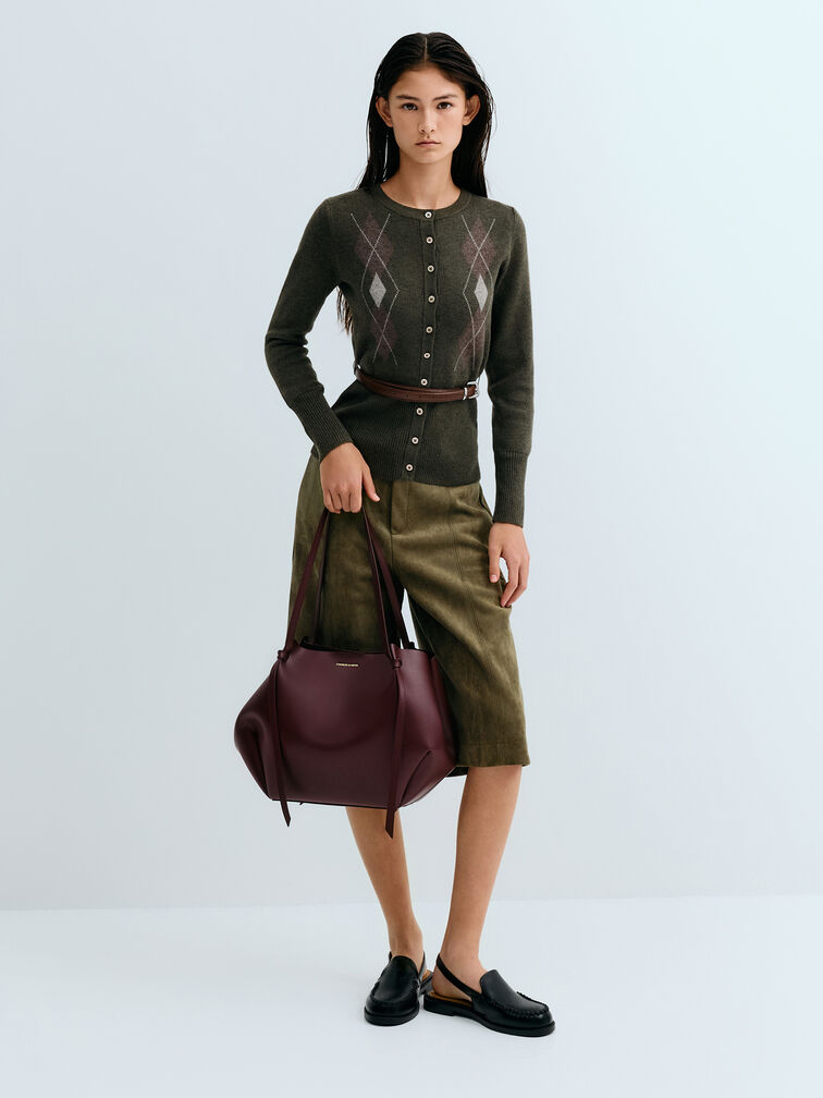 XL Calla Tote Bag, Wineberry Red, hi-res