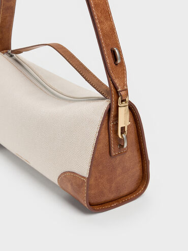 Delfina Canvas Elongated Shoulder Bag, Multi, hi-res