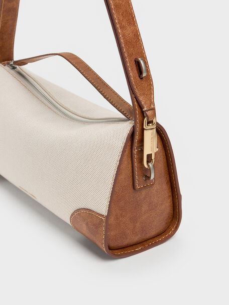 Delfina Canvas Elongated Shoulder Bag, Multi, hi-res