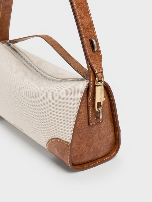 Delfina Canvas Elongated Shoulder Bag, Multi, hi-res