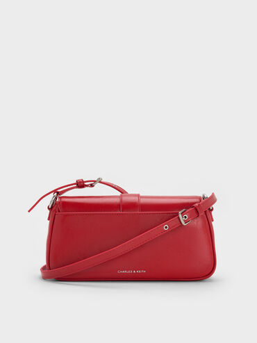Blaise Belted Shoulder Bag, Equestrian Red, hi-res