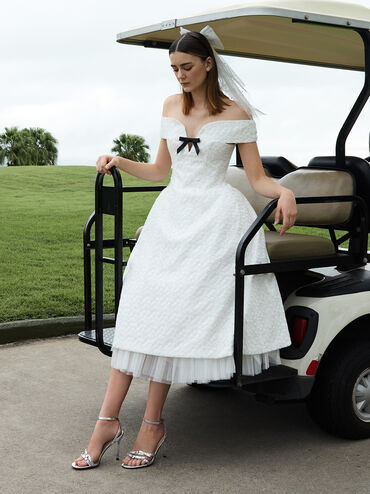 Jessy Metallic Leather Bow Ankle-Strap Stiletto-Heel Sandals, Silver, hi-res