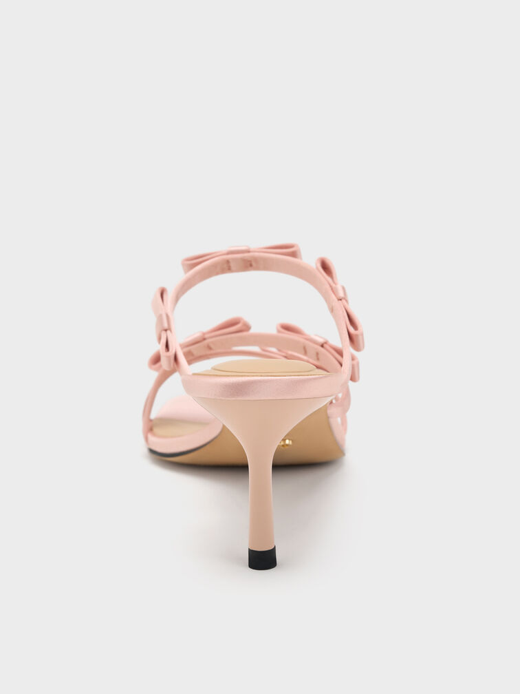 Jessy Bow Heeled Sandals, Pink, hi-res