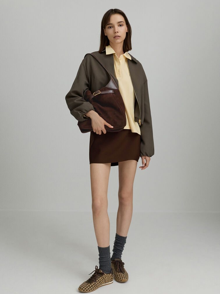 Victoria Belted Hobo Bag, Espresso Brown, hi-res