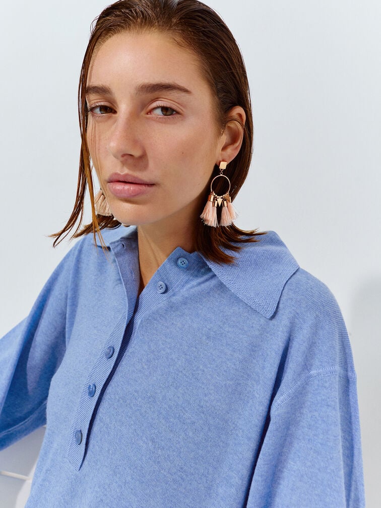 Orelia Tassel Drop Earrings, Soft Pink, hi-res