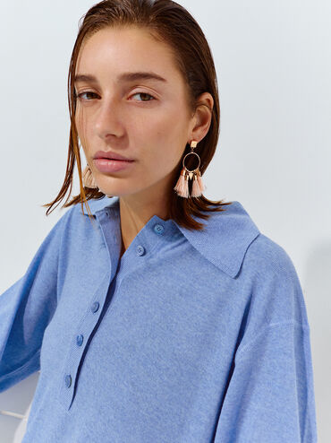 Orelia Tassel Drop Earrings, Soft Pink, hi-res