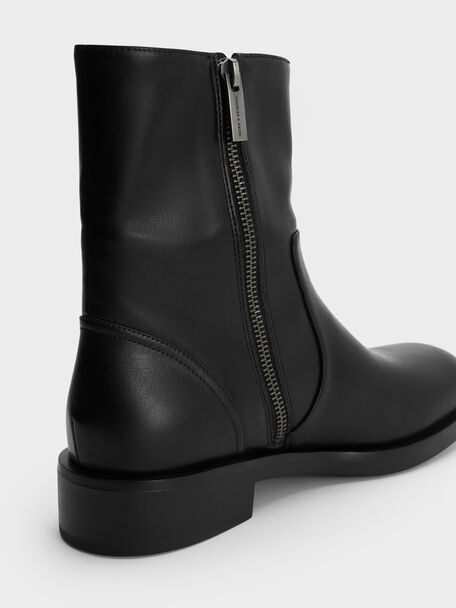 Side-Zip Ankle Boots, Black, hi-res