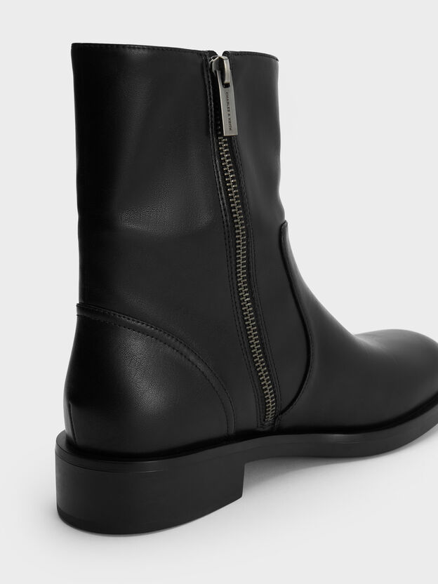 Side-Zip Ankle Boots, Black, hi-res