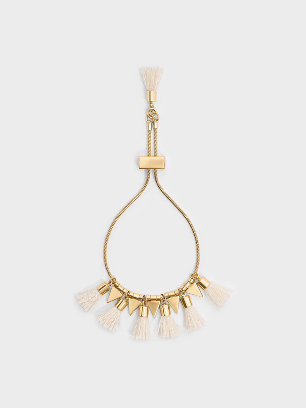 Orelia Tassel Bracelet, Cream, hi-res