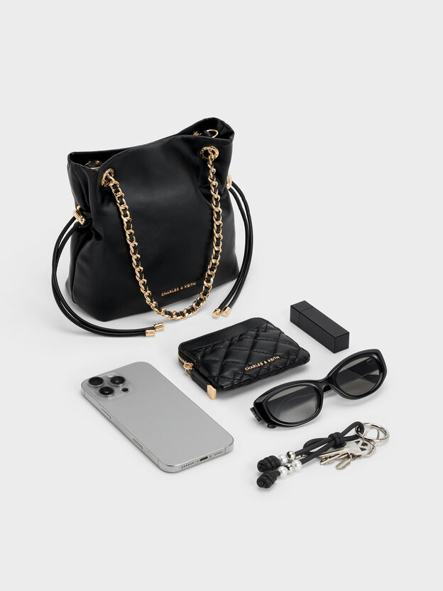 Arya Braided-Chain Crossbody Bag, Black, hi-res