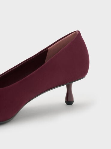 Ruthie Faux Suede Kitten Heels, Burgundy, hi-res