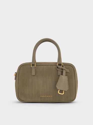 Mini Sianna Corduroy Bowling Bag, Deep Olive, hi-res