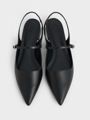 Roxane Slingback Mary Jane Flats, Black, hi-res