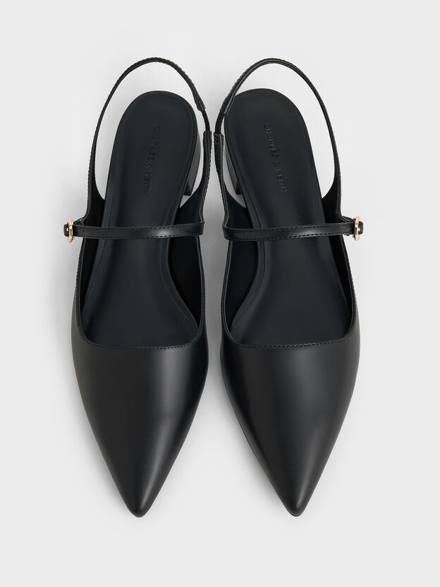 Roxane Slingback Mary Jane Flats, Black, hi-res