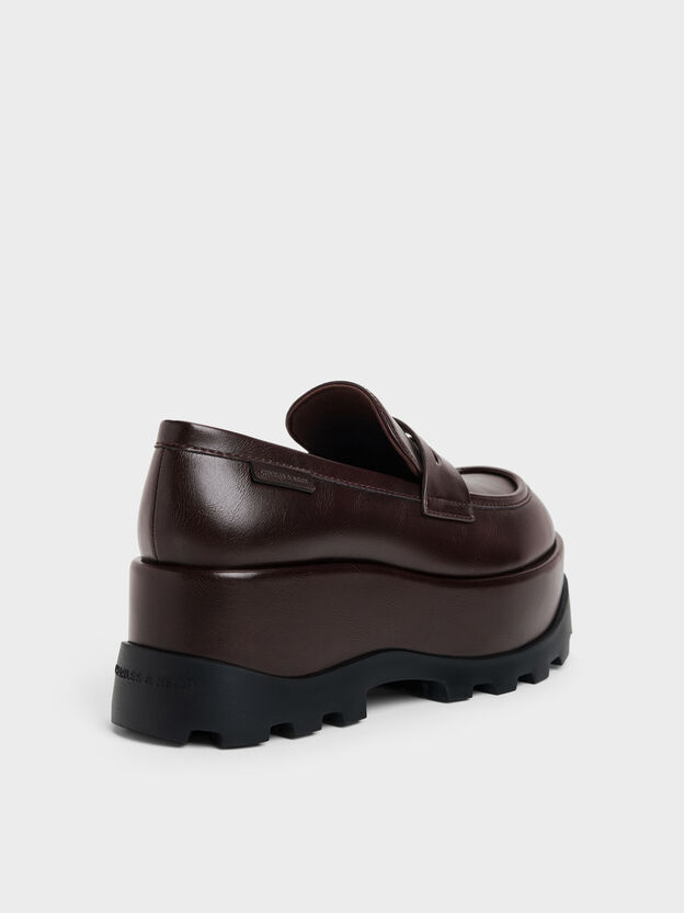 Barron Platform Penny Loafers, Dark Brown, hi-res