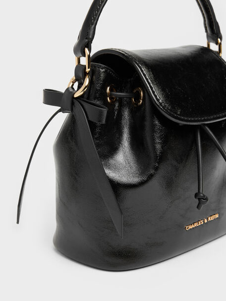 Dalia Bow Top Handle Bag, Black, hi-res