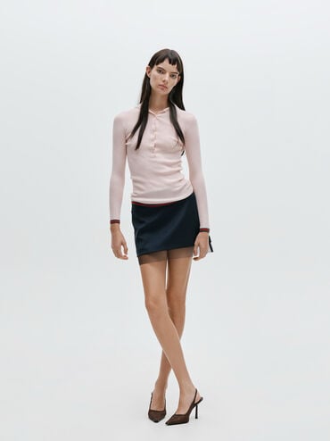 Lace & Satin Slingback Pumps, Dark Brown Textured, hi-res