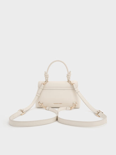 Sammie Knotted-Handle Two-Way Backpack, Cream, hi-res