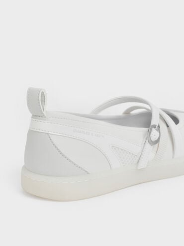 Tiggy Mesh Two-Tone Ballet Sneakers, White, hi-res