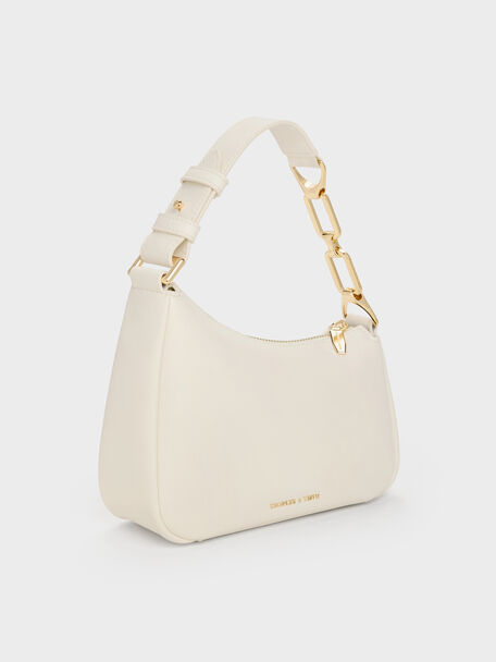 Mini Agatha Chain-Strap Shoulder Bag, Cream, hi-res