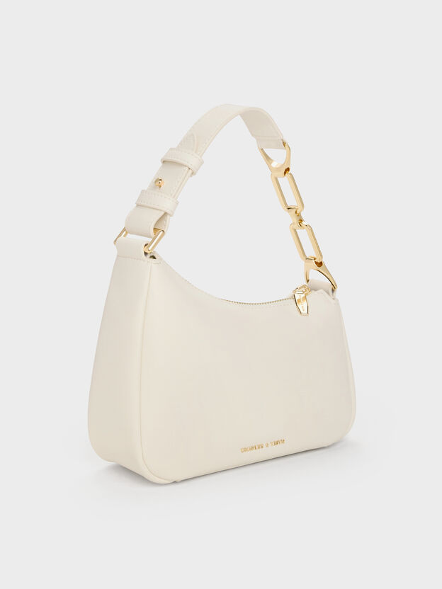 Mini Agatha Chain-Strap Shoulder Bag, Cream, hi-res