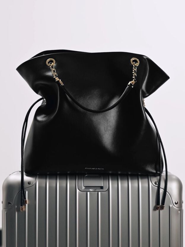 Arya Braided-Chain Tote Bag, Black, hi-res