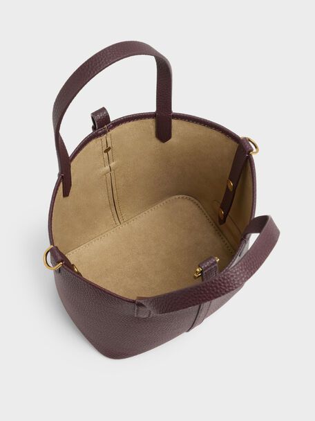 Mini Beryl Belted Bucket Bag, Wineberry Red, hi-res