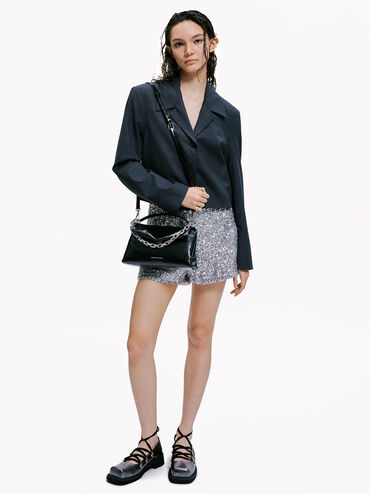 Andromeda Chunky-Chain Top Handle Bag, Noir, hi-res