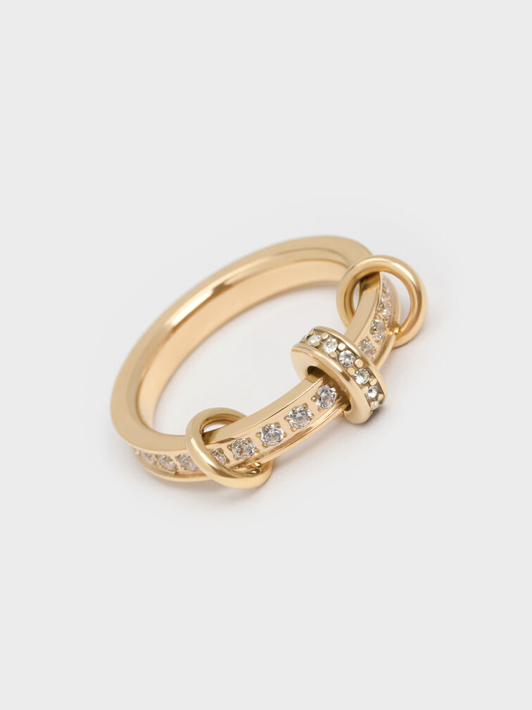 Hermione Crystal Ring, Gold, hi-res
