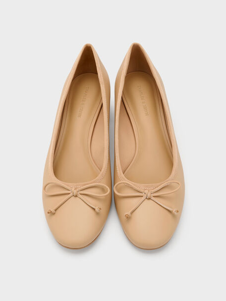 Bow Ballet Pumps, Sand, hi-res