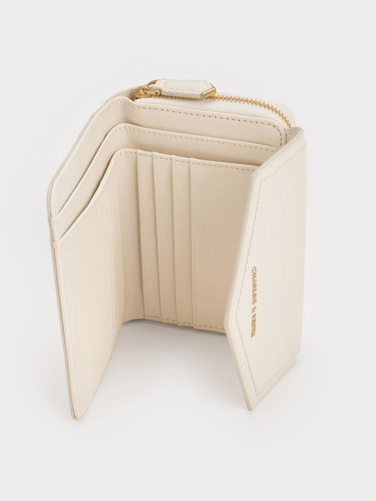 Stitch Trim Envelope Wallet, Cream, hi-res