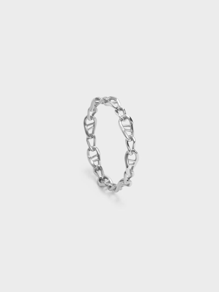 Nyra Mixed-Link Chain Ring, Silver, hi-res