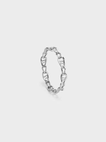 Nyra Mixed-Link Chain Ring, Silver, hi-res