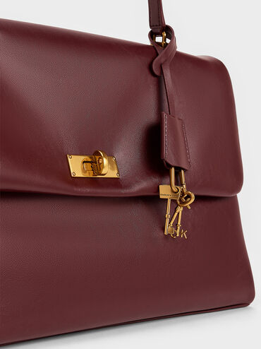 Kerry Top Handle Satchel Bag, Mulberry Plum, hi-res