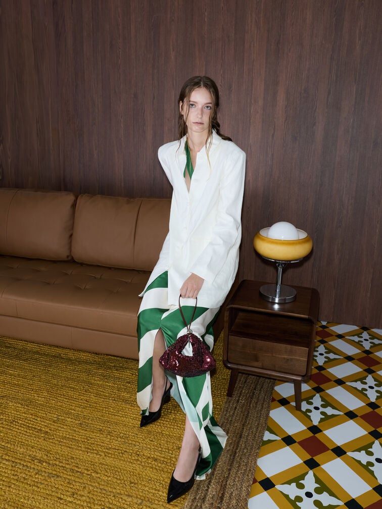 Patent Translucent-Heel Slingback Wedges, Black Patent, hi-res