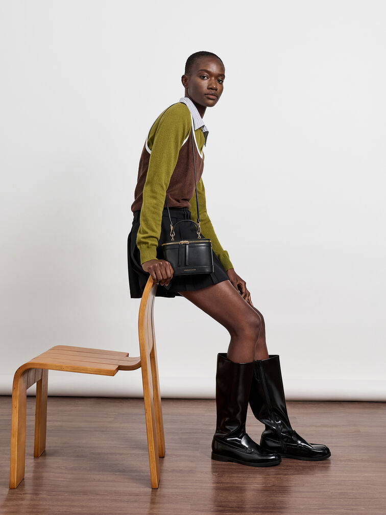 Enola Top Handle Vanity Bag, Black, hi-res