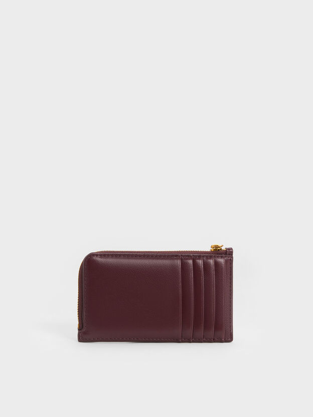 Cesia Zip-Around Card Holder, Wineberry Red, hi-res
