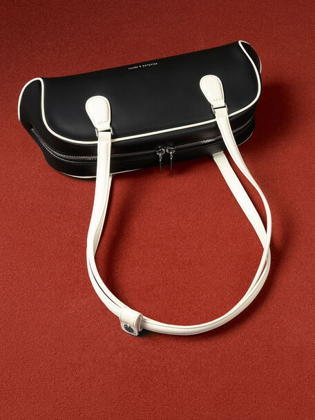 Nelly Two-Tone Elongated Shoulder Bag, Multi, hi-res