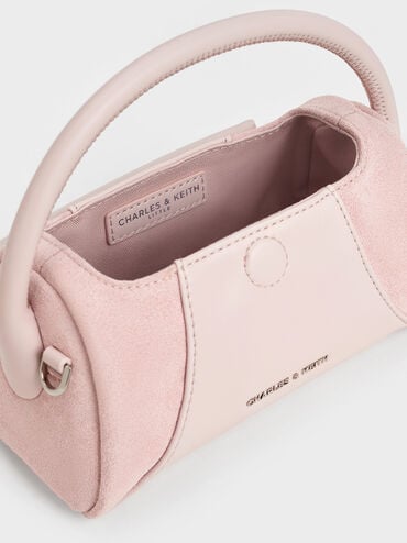 Girls' Nelly Recycled Suede Top Handle Bag, Pink, hi-res