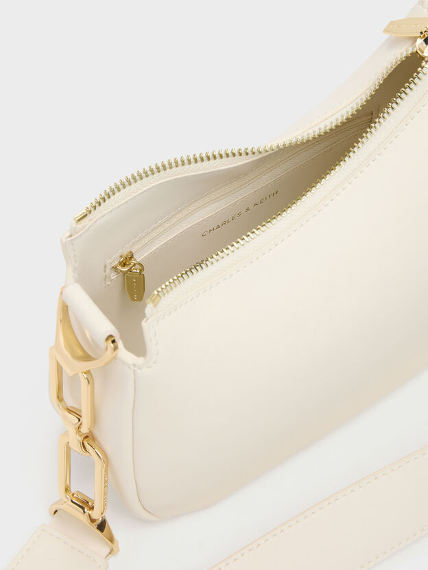 Mini Agatha Chain-Strap Shoulder Bag, Cream, hi-res