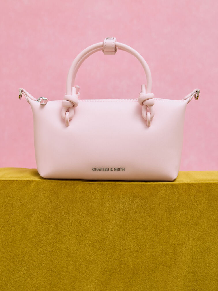 Sammie Knotted-Handle Tote Bag, Cotton Candy Pink, hi-res